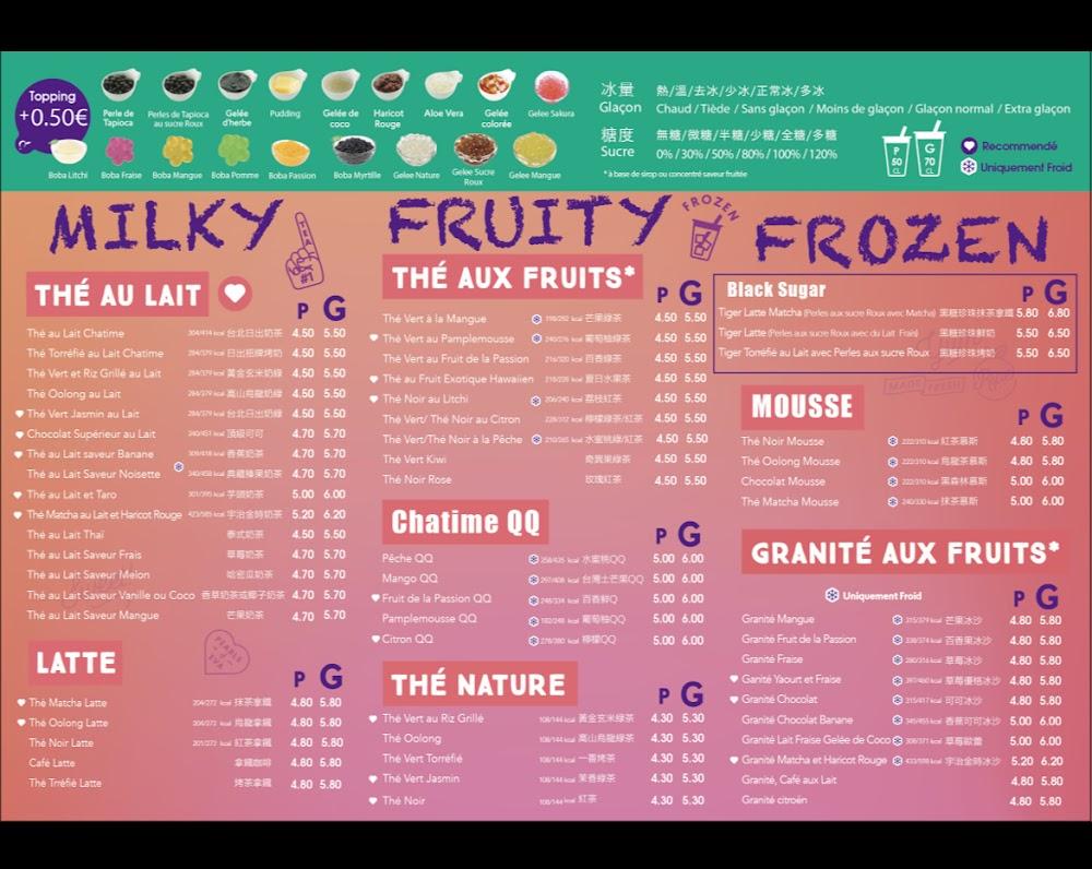 Chatime bubble tea - Vavin 75006 - Menu Image 4